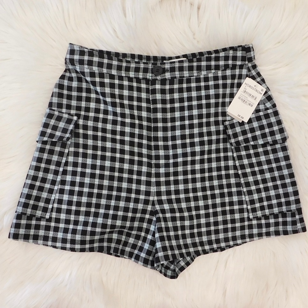 BP Checkered Plaid High Rise Cargo Shorts Small